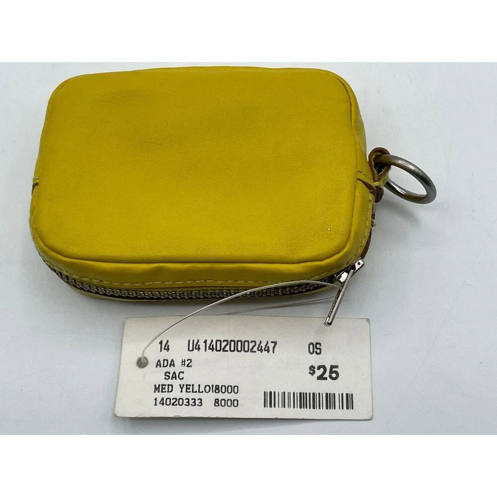 NEW Club Monaco Leather Small Pouch Coin Purse, Yellow OR Green
